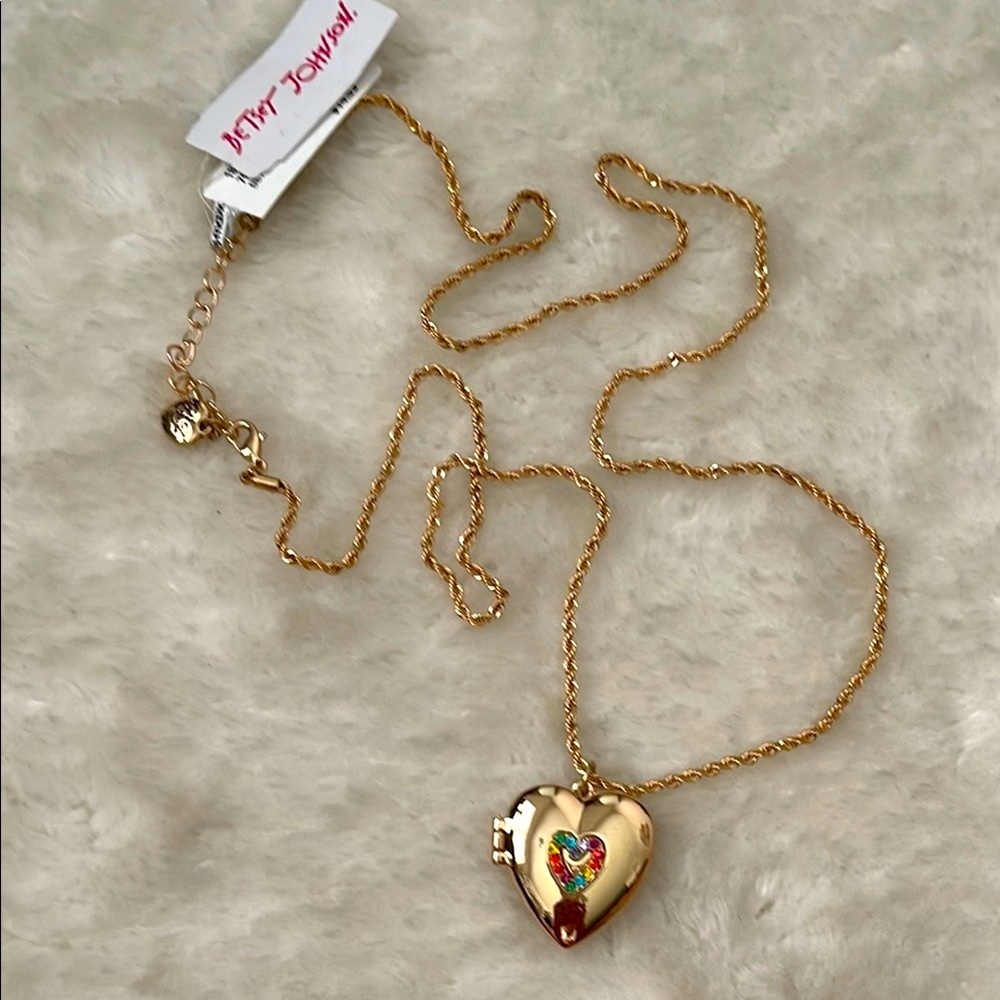 Betsey Johnson Gold Heart Pendant Necklace